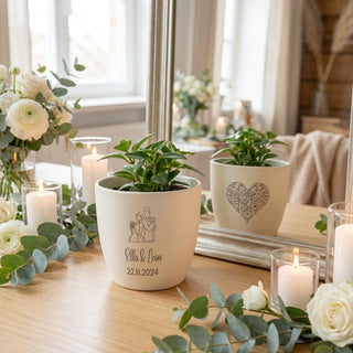 Sprachtopf zur Hochzeit mit Gravur und Sprachnachricht per QR-Code