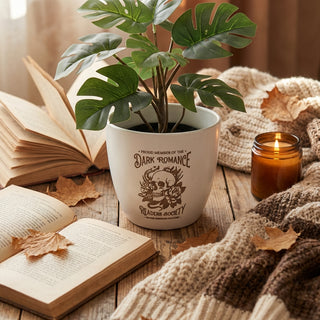Dark Romance Bookie-Blumentopf – Für Book Lover, Leseecke & Bücherregal, Cozy & Mystisch