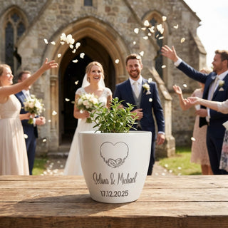 Hochzeitsgeschenk - Blumentopf graviert - Ja, ich will