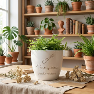 Abschlussgeschenk - Blumentopf graviert - Promotion gemeistert