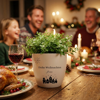 Weihnachtsgeschenk - Blumentopf graviert - Winter Wonderland