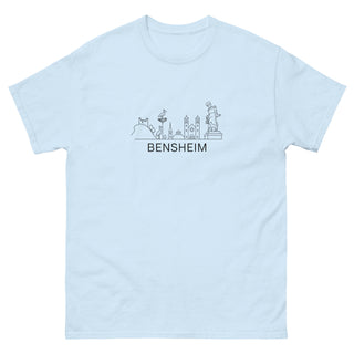 Unisex T-Shirt mit Bensheim Skyline, stilvoll und bequem von Naturmacher.