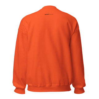 Orangefarbenes Bensheim Skyline Sweatshirt von Naturmacher, Rückansicht, ohne Aufdruck sichtbar.