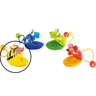 Goki Tier-Kastagnetten: Biene, Fisch, Frosch, Maus. Bunte Holzkastagnetten für Kinder. Fördert Musikalität und Rhythmusgef...