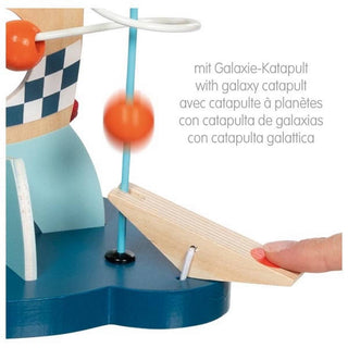 Goki Motorikschleife Weltall Orbit 21. Holzspielzeug mit Katapult, das einen Ball durch eine Schleife befördert. Fördert H...