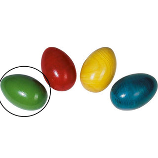 Bunte Egg Shaker von Goki in Rot, Gelb, Grün und Blau für Kinder-Musikspaß.