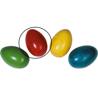Bunte Egg Shaker von Goki in Rot, Gelb, Grün und Blau für Kinder-Musikspaß.