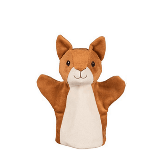Goki braune Fuchs Handpuppe aus Plüsch, ideal für fantasievolles Spielen und Kuscheln.