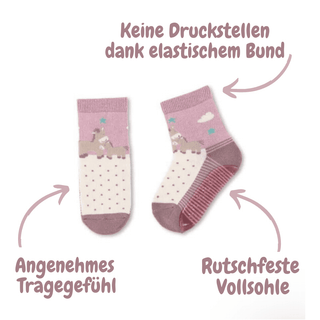 Sterntaler Babysöckchen "Fliesen Flitzer air Pony Pauline" in Lila mit Pony-Motiv, rutschfester Sohle und elastischem Bund...